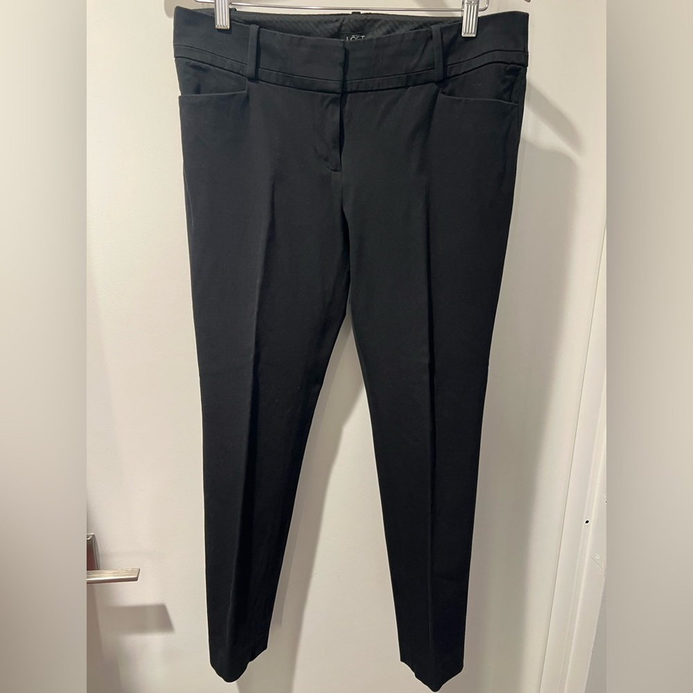 Ann Taylor Black Slim Trouser Pants size 8